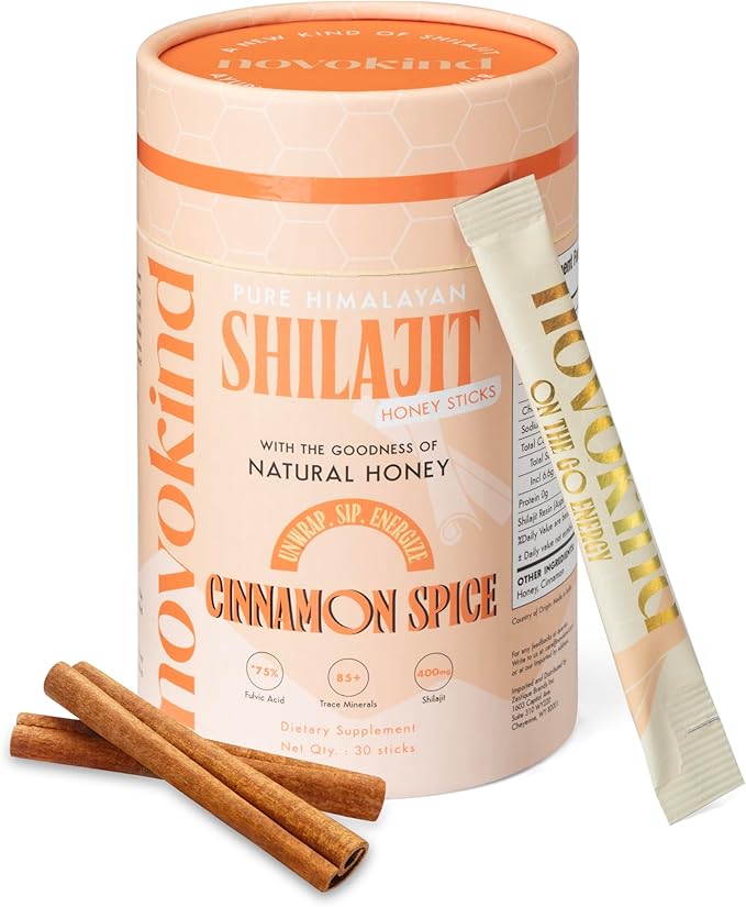 400mg Himalayan Shilajit for Men with Honey - Cinnamon, On-The-Go Energy Sticks & Immune Support for Women | 75%+ Fulvic Acid | 85+ Trace Minerals, 100% Natural, Pack of 30