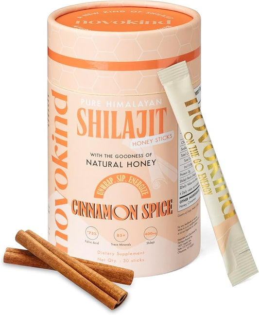 400mg Himalayan Shilajit for Men with Honey - Cinnamon, On-The-Go Energy Sticks & Immune Support for Women | 75%+ Fulvic Acid | 85+ Trace Minerals, 100% Natural, Pack of 30