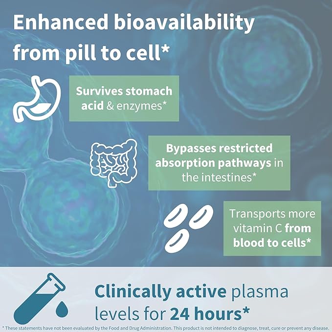 Igennus High Absorption Super Vitamin C, Clean Label Pureway-C 1000mg, Vegan Vitamin C with Bioflavonoids, 60 Servings, 24-Hour Action, Immune Health, Energy, Heart & Brain