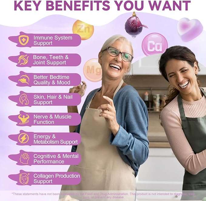 2 PCS Sugar Free Calcium Magnesium Zinc Gummies for Women Men, 19-in-1 Ultimate Absorption Calcium 1200 mg with Vitamin D3 K2 w/Boron, B12, Ashwagandha, for Bone, Teeth, Immune, Joint, Calm, Vegan