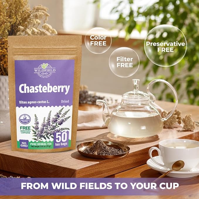 50 Bags Chaste Tree Berry Сhasteberry Tea Vitex Tea Herb (Vitex Agnus-Castus) - 50 Count 2 g Bags Chaste Tree Berry Herbal Vitex Sauzgatillo