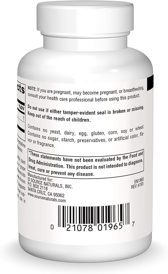 Source Naturals Grape Seed Extract, Protects & Supports Healthy Aging Brain*, 100 mg - 60 Capsules