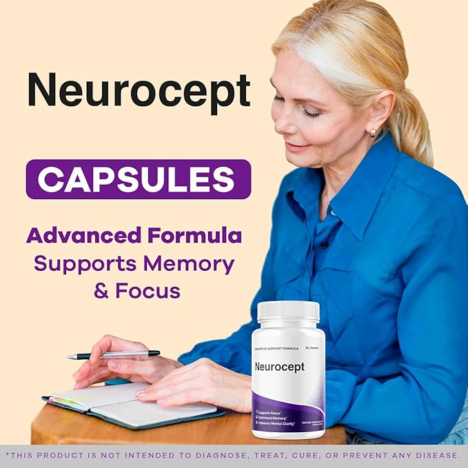 (5 Pack) Neurocept Brain Supplement Capsules - Official Neuro cept Brain & Memory Focus Support Advanced Formula, Neurocept Pills Daily Support for Overall Health & Wellness, 300 Capsules for 5 Months
