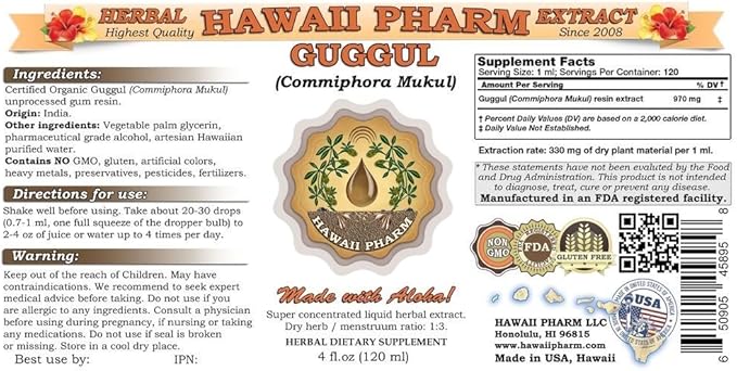 Guggul (Commiphora Mukul) Liquid Extract 15x4 oz