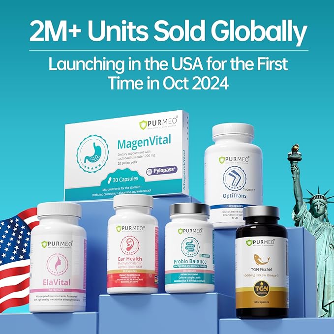 4 Pack MagenVital Pylopass H. Pylori Treatment Probiotics - 1 Per Day - Gastritis, Acid Reflux, Heartburn, Stomach Lining Repair - Lactobacillus Reuteri DSM17648 - Made in Germany