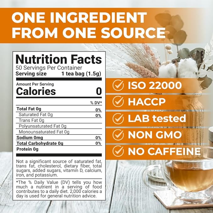 50 Bags Calendula Tea Dried Calendula Flowers Herb Herbal Tea - 50 Count 1.5 g Flower Herb