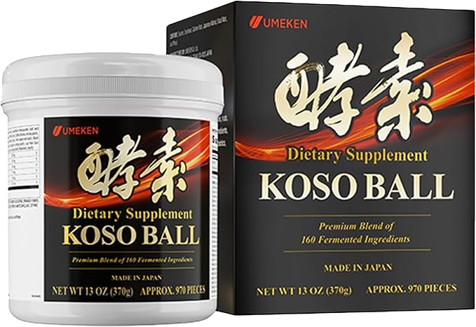 Koso Ball Infused with Pure 160 Fermented Ingredients, Supports Stomach & Intestine Health, Immune Health, Japanese Supplements for Overall Wellness & Balanced Nutrition, Large 970 Pieces, Pack of 1