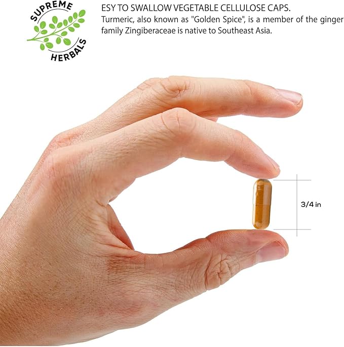 100% Raw and Organic Turmeric Curcumin Capsules. Certified Organic, Gluten-Free, Non-GMO, and Caffeine-Free. Enhanced with Garlic, Ginger and Black Pepper, 500mg, 120 Vegan Capsules