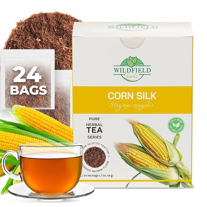 24 Bags Dry Corn Silk Tea Cornsilk Herb (Stigma Maydis) - 24 Count 2g Tea Bags Corn Silk Herbal Barba De Maiz (Barba De Elote)
