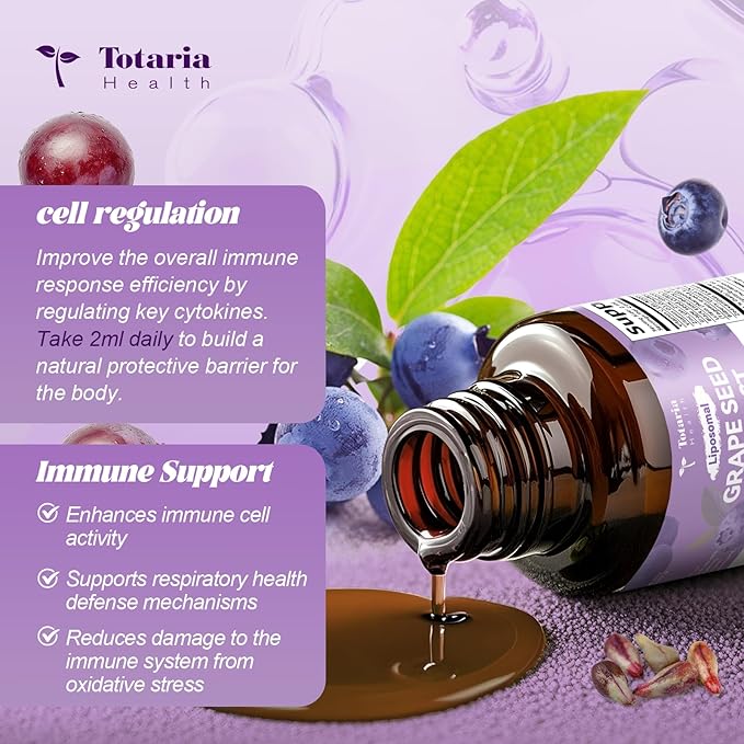 2 Pack Grape Seed Extract Liquid Drops | High Potency 95% Polyphenols Antioxidant Supplement for Skin, Heart & Immune Support | Vegan, Gluten Free | Alcohol-Free & Non-GMO | 4FL