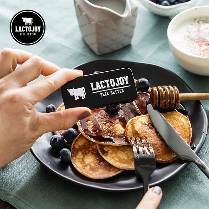 LactoJoy Lactase Pills 14,500 I 80 Pieces I Powerful Lactase Enzymes for Lactose Intolerance I Ultra Pure Lactase for Improved Digestion I No Silicon Dioxide, No Artificial Flavors, No Sucralose