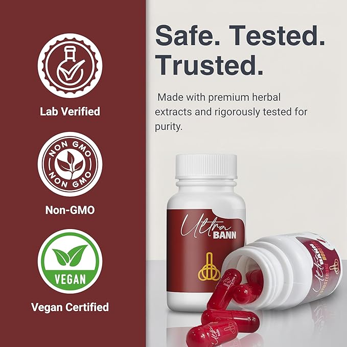 Zest Of Moringa Ultra Bann - Natural Male Vitality Supplement | Herbal Stamina & Energy Booster with Horny Goat Weed, Tongkat Ali, Saw Palmetto & Sarsaparilla | 15 Capsules