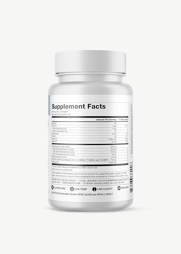 2 Month Supply - Omega-3 Rejuvenate Fish Oil Supplement, Wild Alaskan Cod and Sockeye Salmon Fish Oil, Lemon Flavor —Omega-3 Fatty Acids with EPA, DHA, & DPA— 120 Softgels