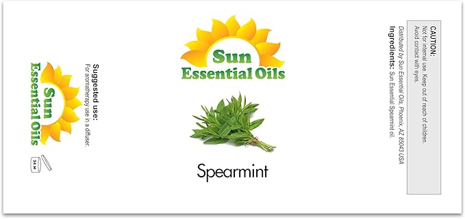 Sun Essential Oils 2oz - Spearmint Essential Oil - 2 Fluid Ounces