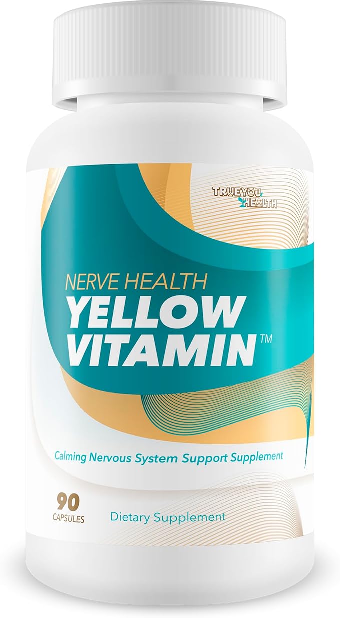 Yellow Vitamin for Nerves - Our Best Soothing Nerve Support Supplement - Vitamin B Complex for Nerve Repair - Comprehensive Nervous System Support Supplement - Lions Mane Nerve Repair Supplements