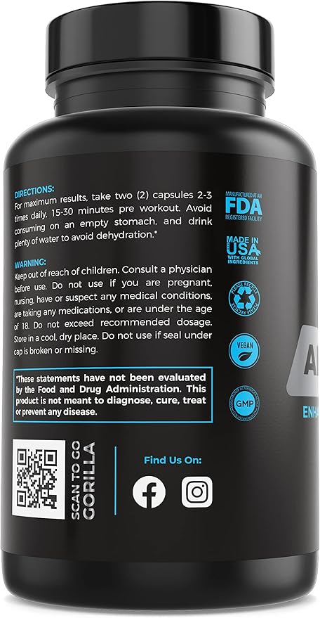 | Anabolic Ape – Enhanced Turkesterone Compound | Turkesterone, Creatinol-O-Phosphate, Ashwagandha, Bioperine | Lab Tested | 120 Vegan Capsules | Max Strength