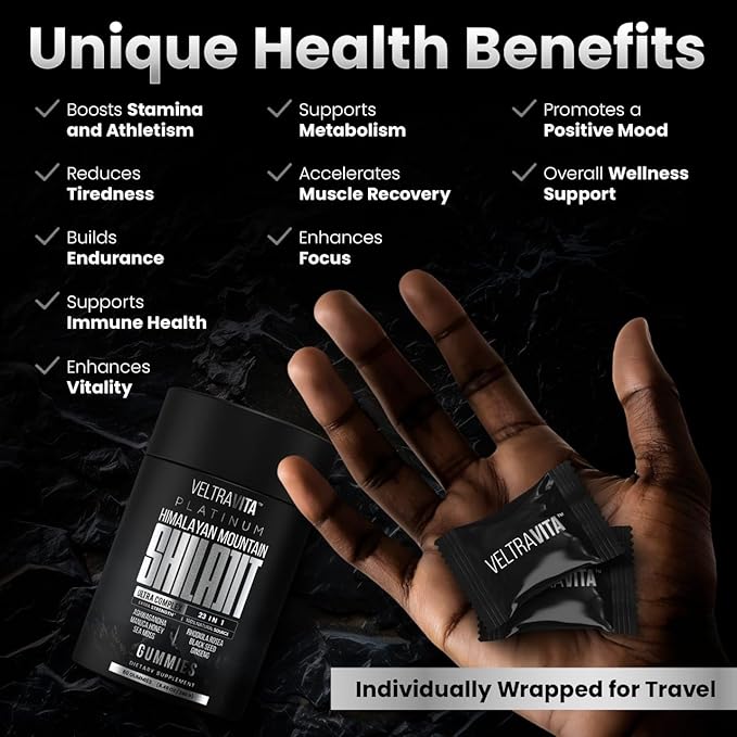 28000 mg, 23-in-1, Himalayan Shilajit for Men, Ashwagandha Gummies Platinum, Irish Sea Moss Gel, Black Seed Oil, Manuka Honey Medical Grade, Tongkat Ali, Rhodiola Rosea, No Sugar, Lab Test