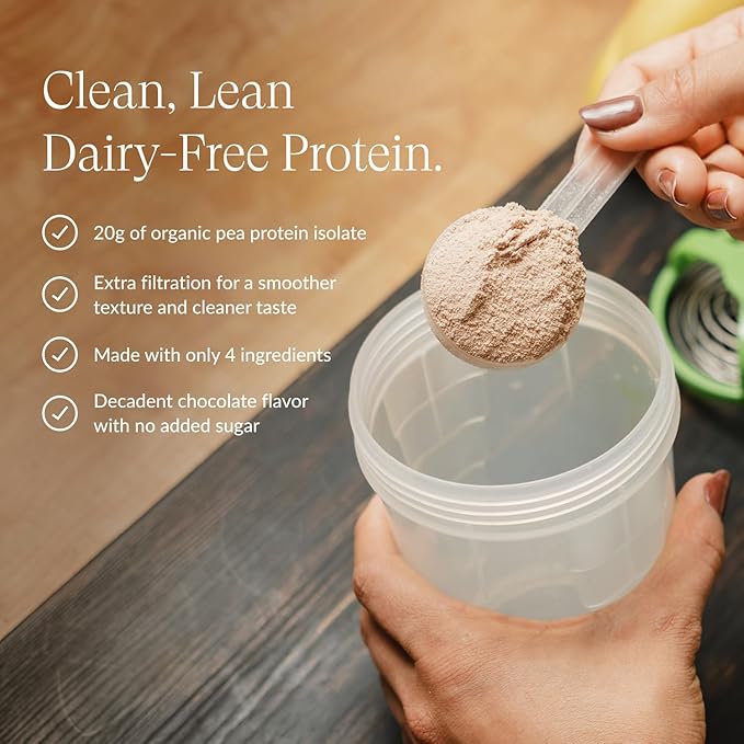 Beam Vegan Protein Powder – Organic Pea Protein Isolate, 20g Plant-Based Protein per Serving, Third-Party Tested, No Added Sugar, Dairy Free, Soy Free, Gluten Free, 20 Servings, Chocolate