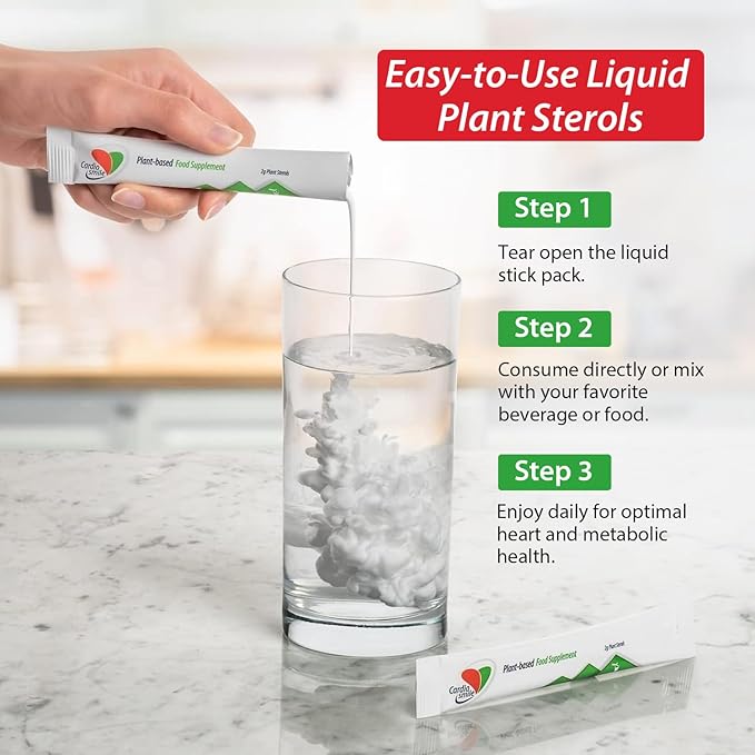 2000mg Plant Sterols Supports Healthy Cholesterol Levels with 1400mg beta-Sitosterol for Heart & Metabolic Health Support, 30 Day Supply in Single Use Liquid Packets