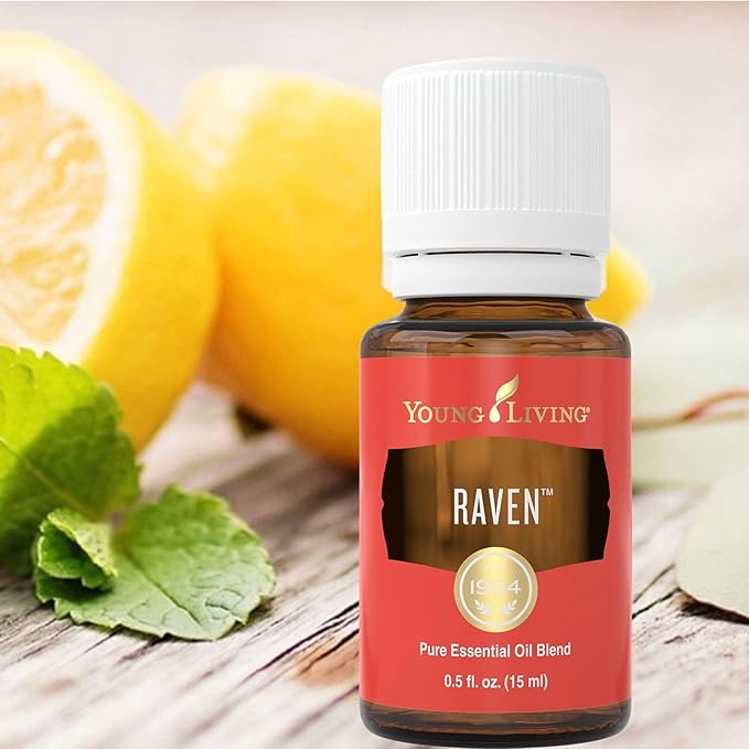 Young Living - Raven Essential Oil Blend 15 ml | Natural Breathing Support with a Cool Minty Aroma | Chest and Throat Relief | Inhalation Therapy | Aromatherapy Diffuser