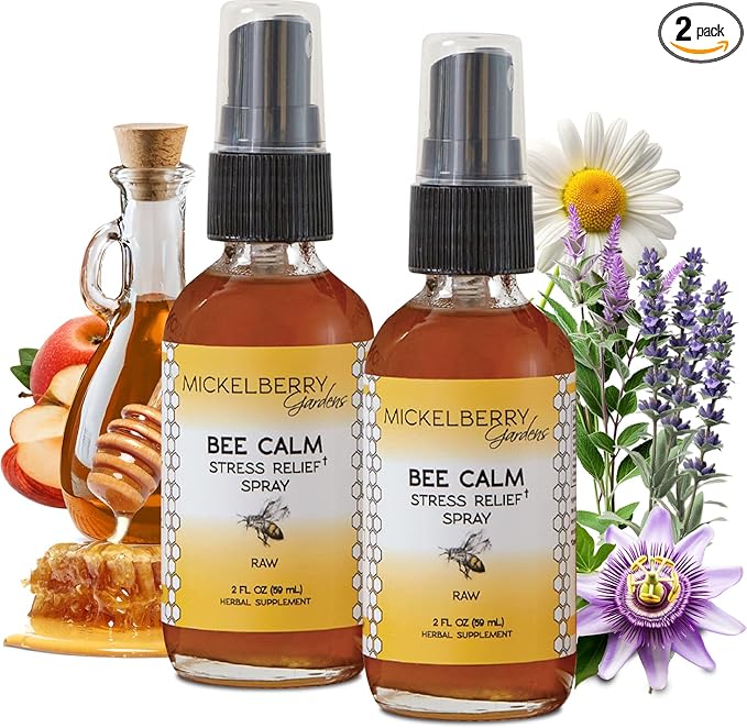 Mickelberry Gardens Relaxation Honey Spray – Natural Tension Relief & Sleep Support with Chamomile, Lavender & Organic Herbs – 2 Oz (Pack of 2)