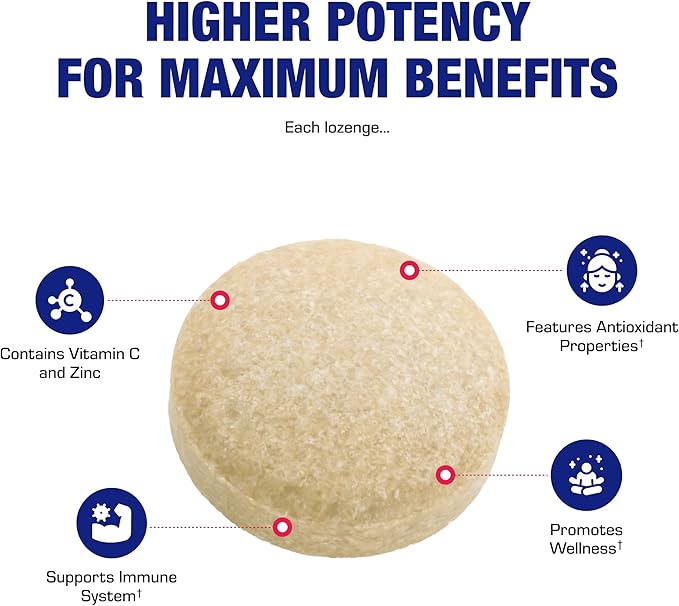 Zinc Lozenges with Vitamin C for Immune Support - High Absorption Vitamin C and Zinc Lozenges for Adults Daily and Seasonal Wellness - Tasty Immune Boost Support - 90 Count (Orange Flavor)