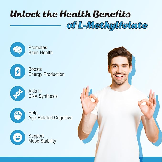 2 Pack L-Methylfolate 15mg & Methyl B12 Gummies, Folate Supplement for Brain Health, Mood & Immunity, DNA Synthesis & Repair, Sugar Free, Vegan, Cranberry Flavor, 120 Count