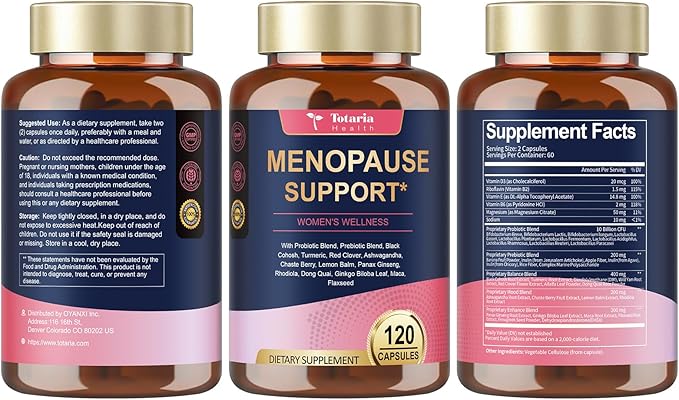 (2 Packs) 40-in-1 Menopause Supplements for Women, Multibenefit & Complete Black Cohosh for Hot Flashes, Night Sweats & Hormone Balance, w/ Probiotics, DIM, Vitex, Dong Quai, Red Clover and More