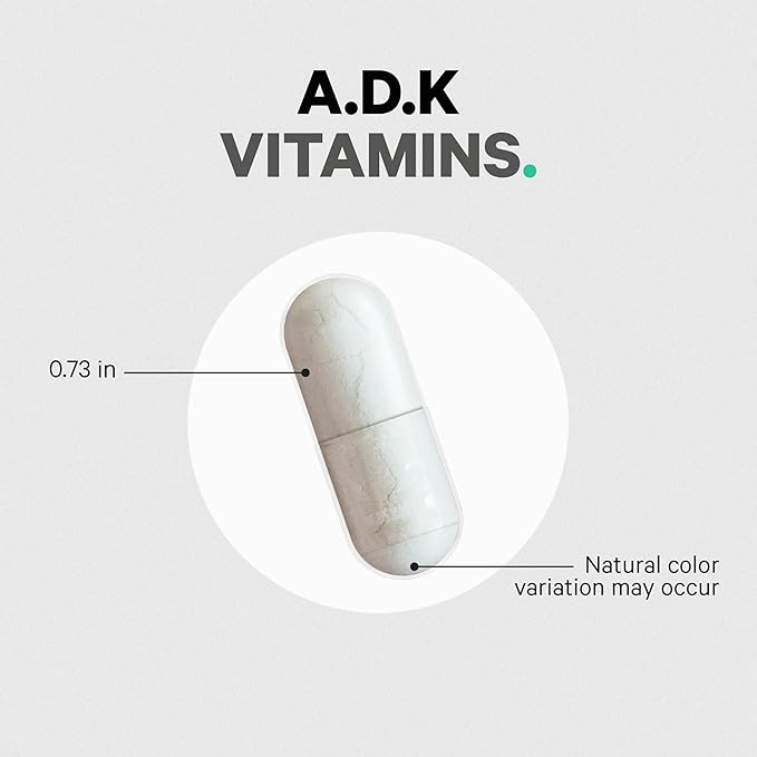 Codeage ADK Vitamins Supplement - Essential Vitamin A, D3 5000 IU, K1 & K2 (MK4 & MK7) - 6-Month Supply - 1 Capsule per Serving, Non-GMO, Gluten-Free - 2-Pack