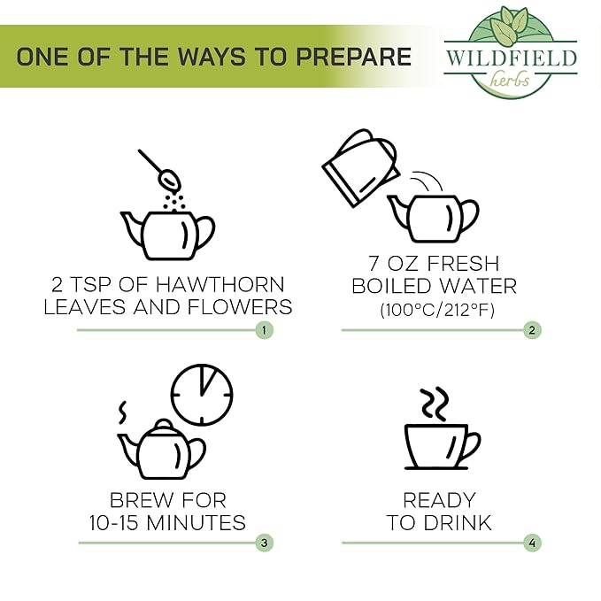 4 oz. Hawthorn Tea Hawthorne Leaf Flower Herbal Tea (Crataegus) - 113g Hawthorn Leaves & Flower Herb Espino Blanco Hojas