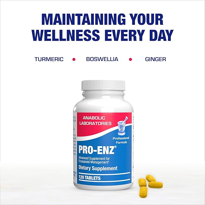 Pro ENZ Joint Support Supplement - Clinical Formula Turmeric Boswellia Supplement for Joint & Cartilage Mobility and Comfort Support Plus Eicosanoid Management with Proteolytic Enzymes (120 Servings)