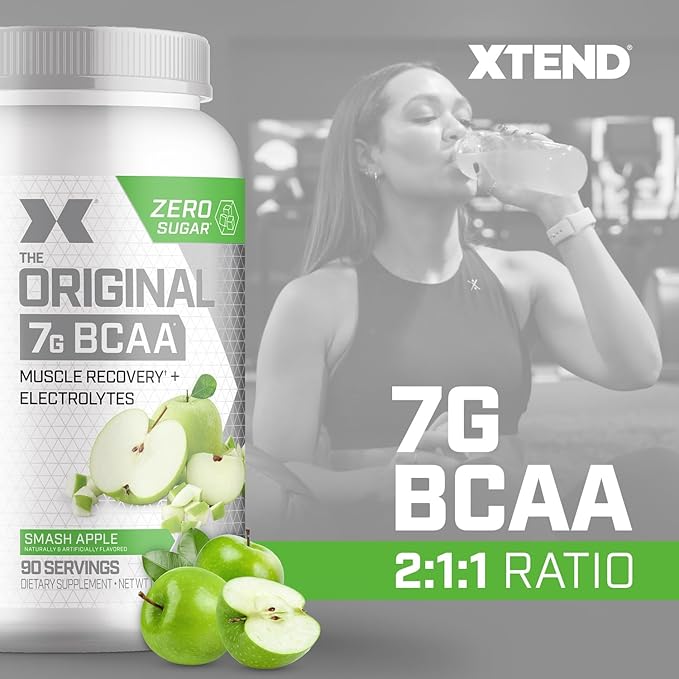 Xtend XTEND Original BCAA Powder 7g BCAA and 2.5g L-Glutamine, Sugar Free Post Workout Muscle Recovery Drink with Amino Acids for Men & Women, 90 Servings