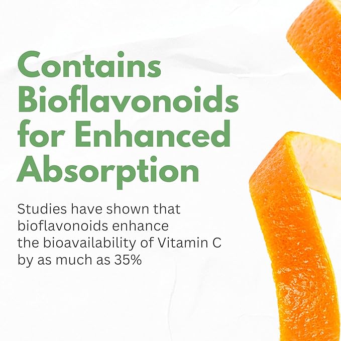 Natural Vitamin C from Organic Acerola Cherry & Camu Camu Powder - High Absorption with Citrus Bioflavonoids - Immune System & Collagen Booster - Anti Aging Skin Vitamins Made in USA 90 servings