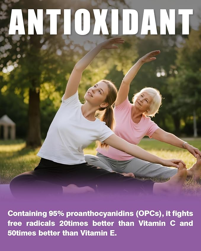 Grape Seed Extract Liquid Drops Standardized to 95% Polyphenols-300 mg Grape Seed Maximum Strength Standardized Tincture, High Absorption Liquid Vitis Vinifera Extract Drops -Non-GMO (2 Bottles)