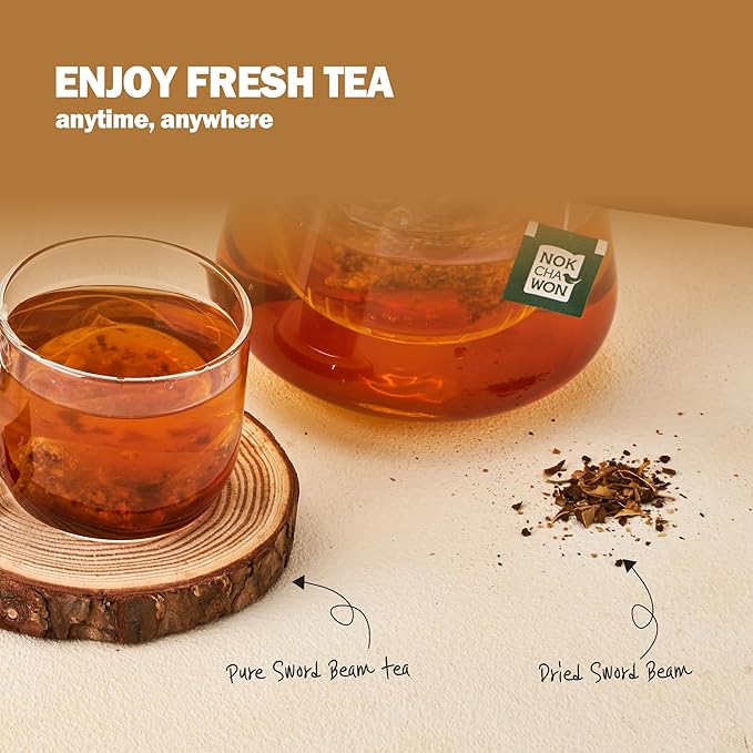 [Nokchawon] Sword Bean Tea – Refreshing Sword Bean Caffeine-Free Korean Herbal Tea, 20 Tea Bags, 16g (0.56oz)