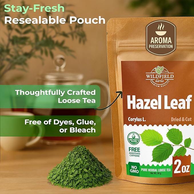 2 oz. Hazel Leaf Herbal Tea (Folium Coryli avellanae) – 56g Dried Hazel Leaf Tea Hojas de Avellano