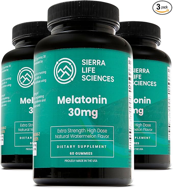 30mg Melatonin Gummy | High Dose Sleep Support for Adults | Advanced One-A-Day Formulation Made with Apple-Derived Gummies | Vegan, Non-GMO (3-Pack)