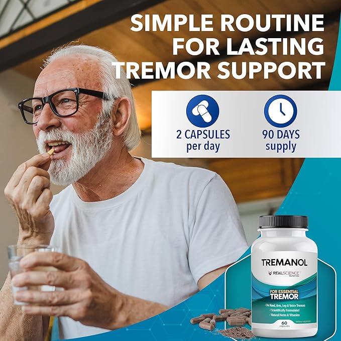 Tremanol Natural Aid Herbal Supplement – Includes Vitamin B2 & B12, Passionflower & Skullcap – 60 Caps (Pack of 3) – Made in USA