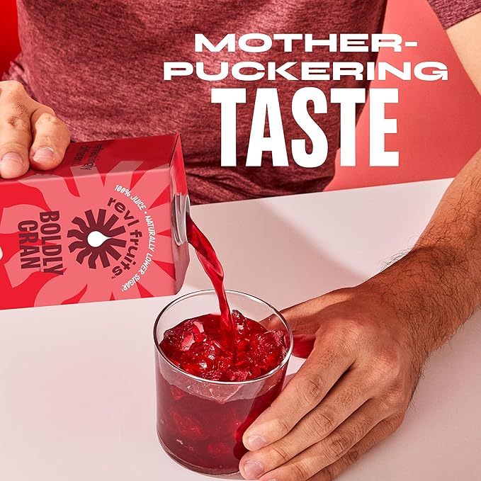 Revl Fruits™ 100% Juice, Boldly Cran™ Cranberry Juice, No Added Sugar, 32 fl oz. Carton (Pack of 6)