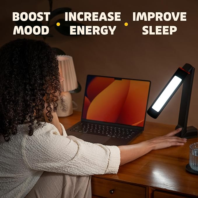 Circadian Optics Lumos 2.0 Bright Light Therapy Desk Lamp | As Seen On Shark Tank | Ultra Powerful 10,000 LUX Brightness | 5500K Color Mimics Noon Day Sun | Improve Your Mood, Sleep, Energy & Focus
