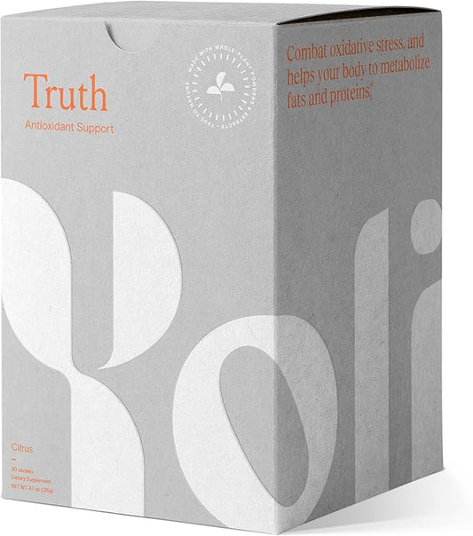 Yoli® Truth Antioxidant and Immune Support Supplement with Vitamin C, Botanicals, Superfruits, and Minerals - Citrus, 30 Packets