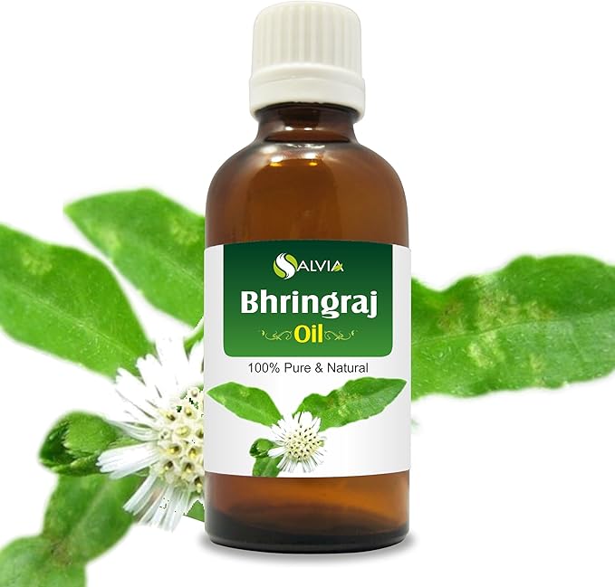 Salvia Bhringraj Oil (Eclipta alba) 100% Pure & Natural - Undiluted Uncut Cold Pressed Premium Oil Use for Aromatherapy, Skin Care & Hair - Therapeutic Grade (3.38 fl oz)