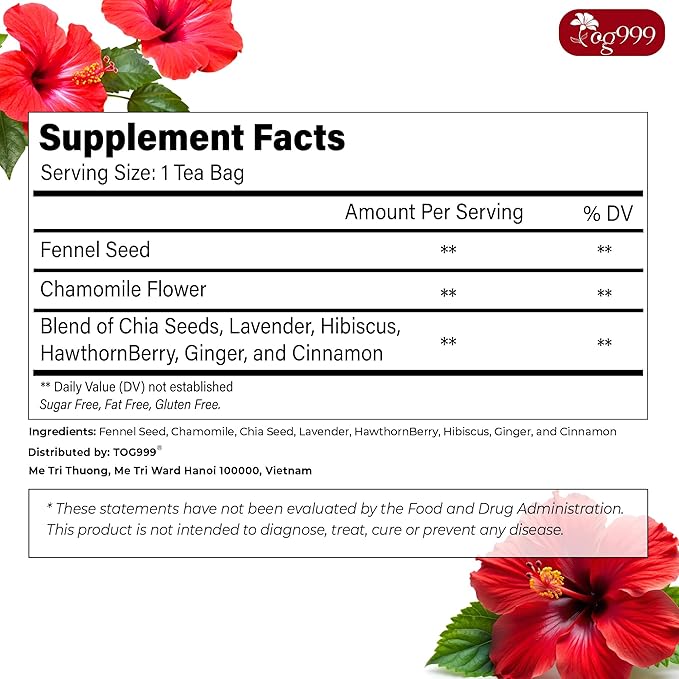 TOG999, Upgraded Pressure Balance Herbal Tea - 80 Tea Bags | Heart Functional Tea | Blend of 9 Natural Herbs | Caffeine-Free, Sugar-Free, Vegan-Friendly