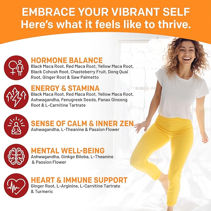 19-in-1 Extra Strength Peruvian Maca Root Capsules - 9125 mg Ashwagandha Supplements with Fenugreek and Ginseng for Mood, Hormone and Performance Support (120 ct)