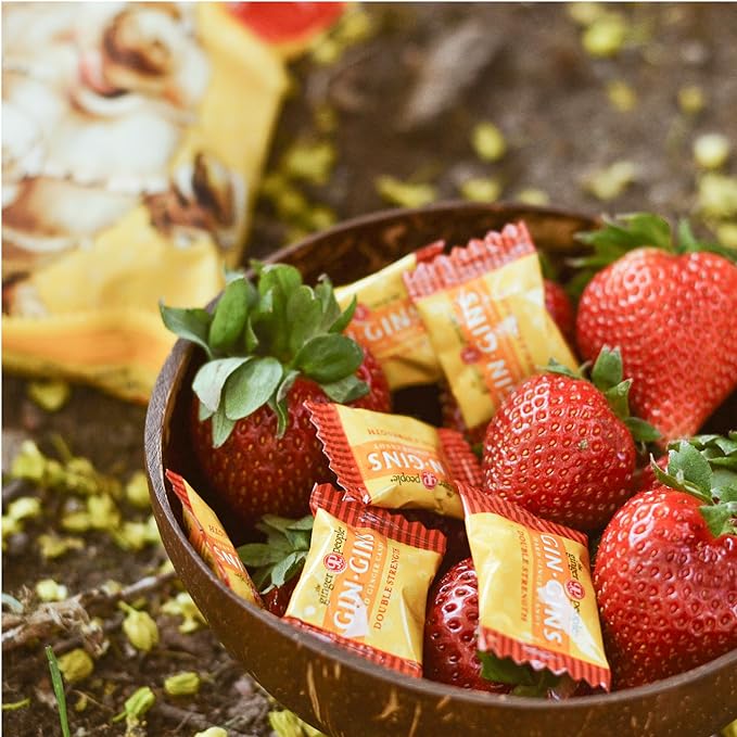 The Ginger People GIN GINS Hard Candies - Super Strength & Double Strength - 1lb bags - Pack of 2