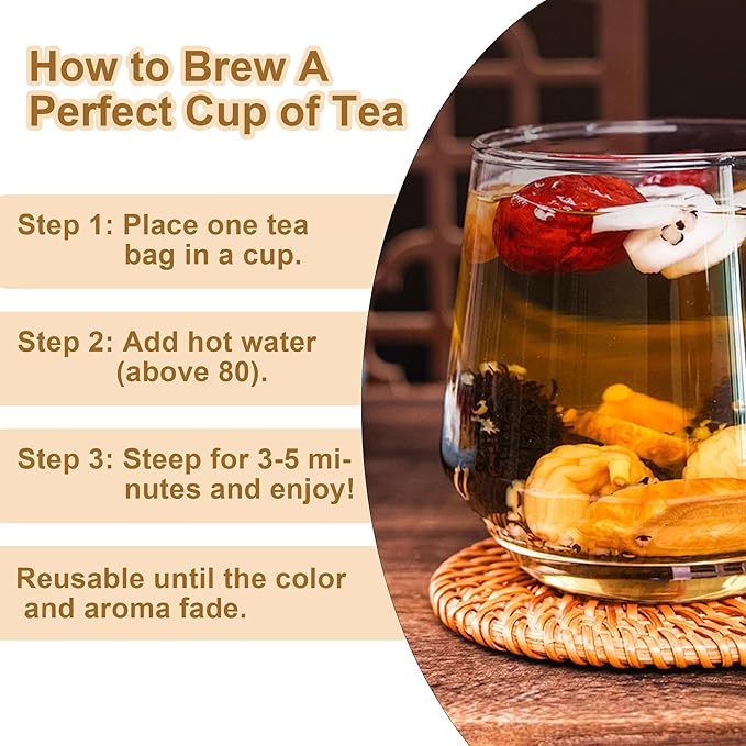 Ginseng Mulberry Herbal Tea, 30 bags Kidney Tea Formula Ginseng Six Treasure Tea, Organic Liver Support & Kidney Cleanse -Healthy Cleansing for Men & Women, Te Para Limpiar Los Riñones (30bag/3boxes)