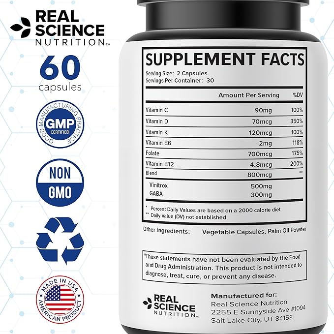 Pulmonary Miracle COPD Relief and Lung Detox Capsules to Clear Lungs & Aid Breathing - Lung Support Supplement with Vinitrox & GABA for Long-Term Cough & Respiratory Relief, 60 Caps