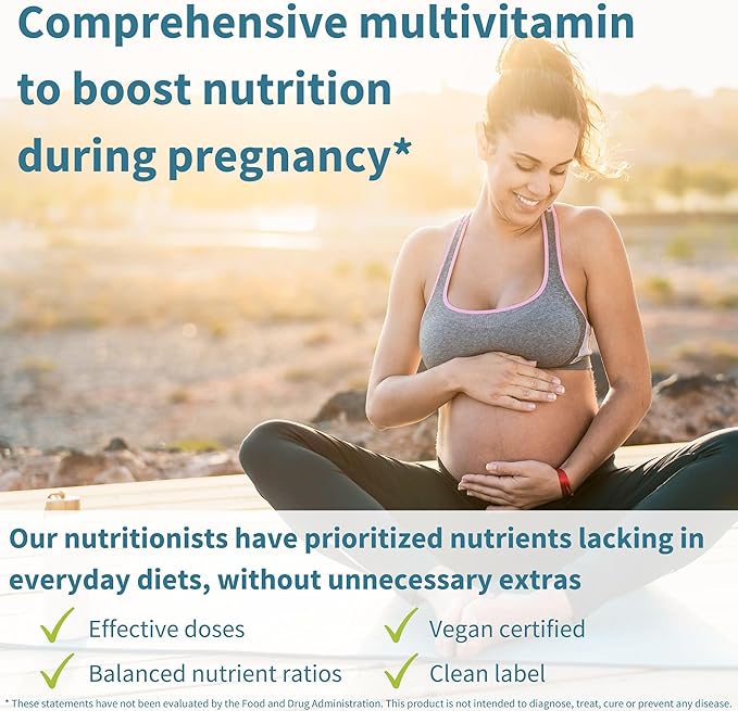 Igennus Methylated Prenatal Multivitamin for Women, Folate for MTHFR, High Absorption, Pure & Clean, Gentle Iron, Choline, Calcium & Magnesium, Vegan Pregnancy Vitamins, Halal, Non-GMO, 60 Tablets x 6