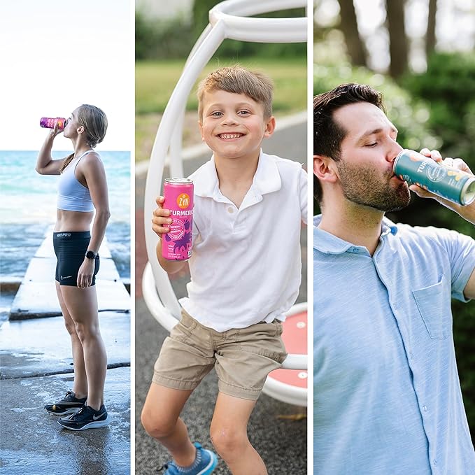 ZYN Turmeric Wellness Drink 6 (Pack), Mixed Berry Flavored Turmeric Curcumin Drink with Black Pepper, No Added Sugar, Low Carb & Low Calorie Drink, Clean Alternative