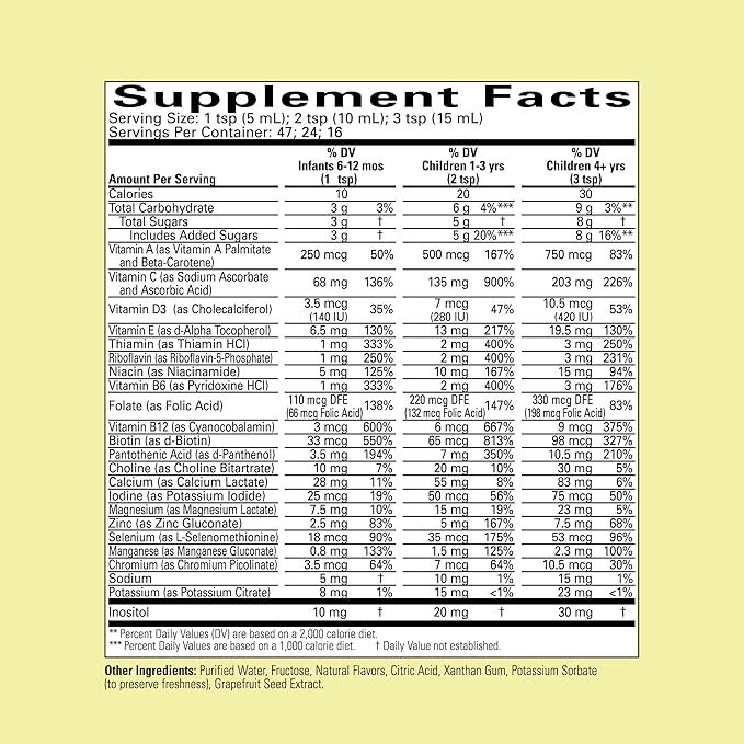 CHILDLIFE ESSENTIALS Kids Multivitamin & Mineral - Kids Vitamins, Liquid Multivitamin for Kids, Toddler Multivitamins, Liquid Vitamins, Baby Multivitamin - Natural Orange & Mango, 8 Fl Oz (Pack of 4)